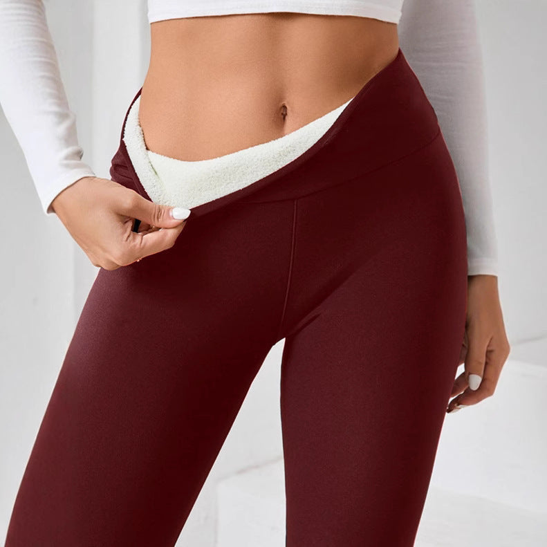 Women's High Waisted Wool Insulated Yoga Pants