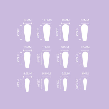 24 Piece French Ballet Manicure Press On Nails